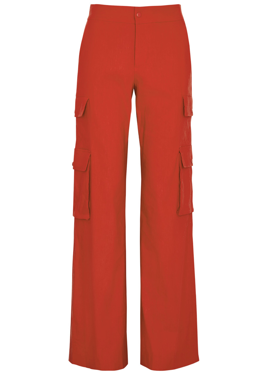 ALICE AND OLIVIA HAYES LINEN-BLEND CARGO TROUSERS