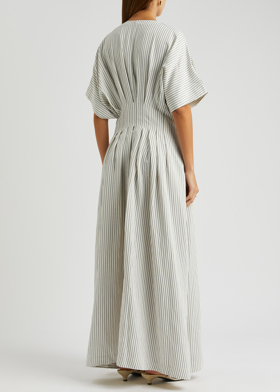  Palmer//harding Exhale Striped Twill Maxi Dress - Ivory - 14 