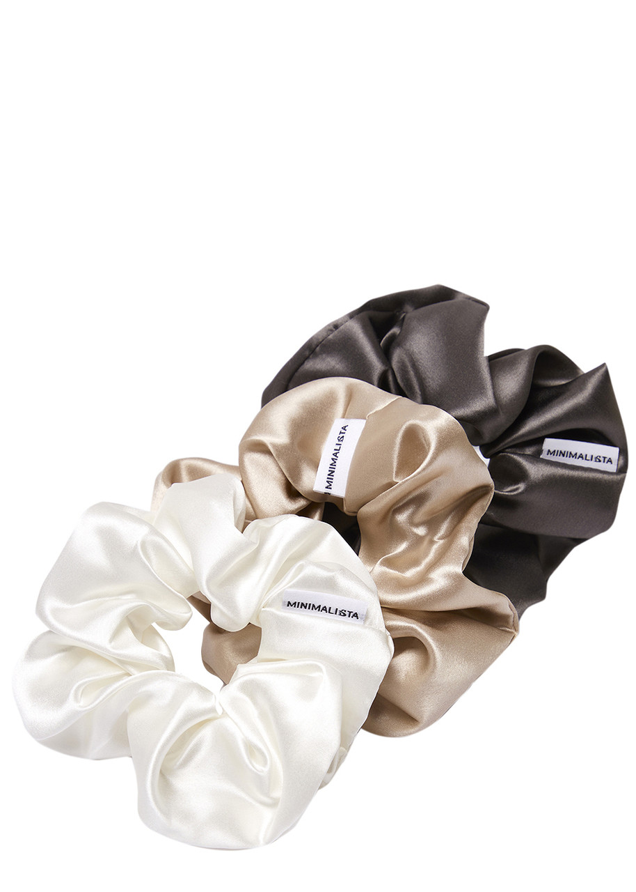 Minimalista The Hya Scrunchie – Large – White/gold/brown