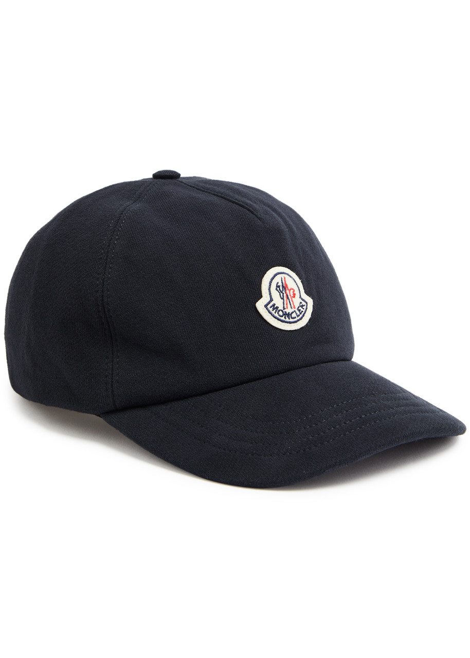 Moncler Logo Cotton Cap In Black