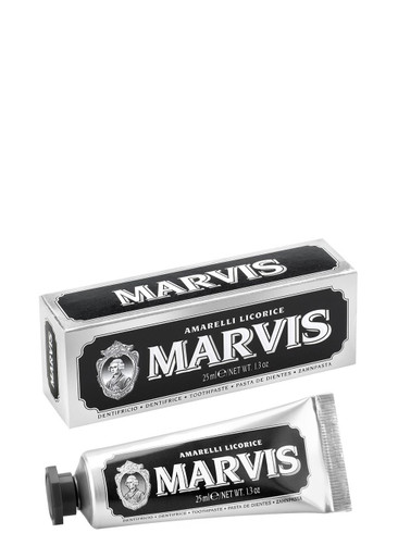 Marvis Amarelli Liquorice Mint Travel Toothpaste 25ml In White