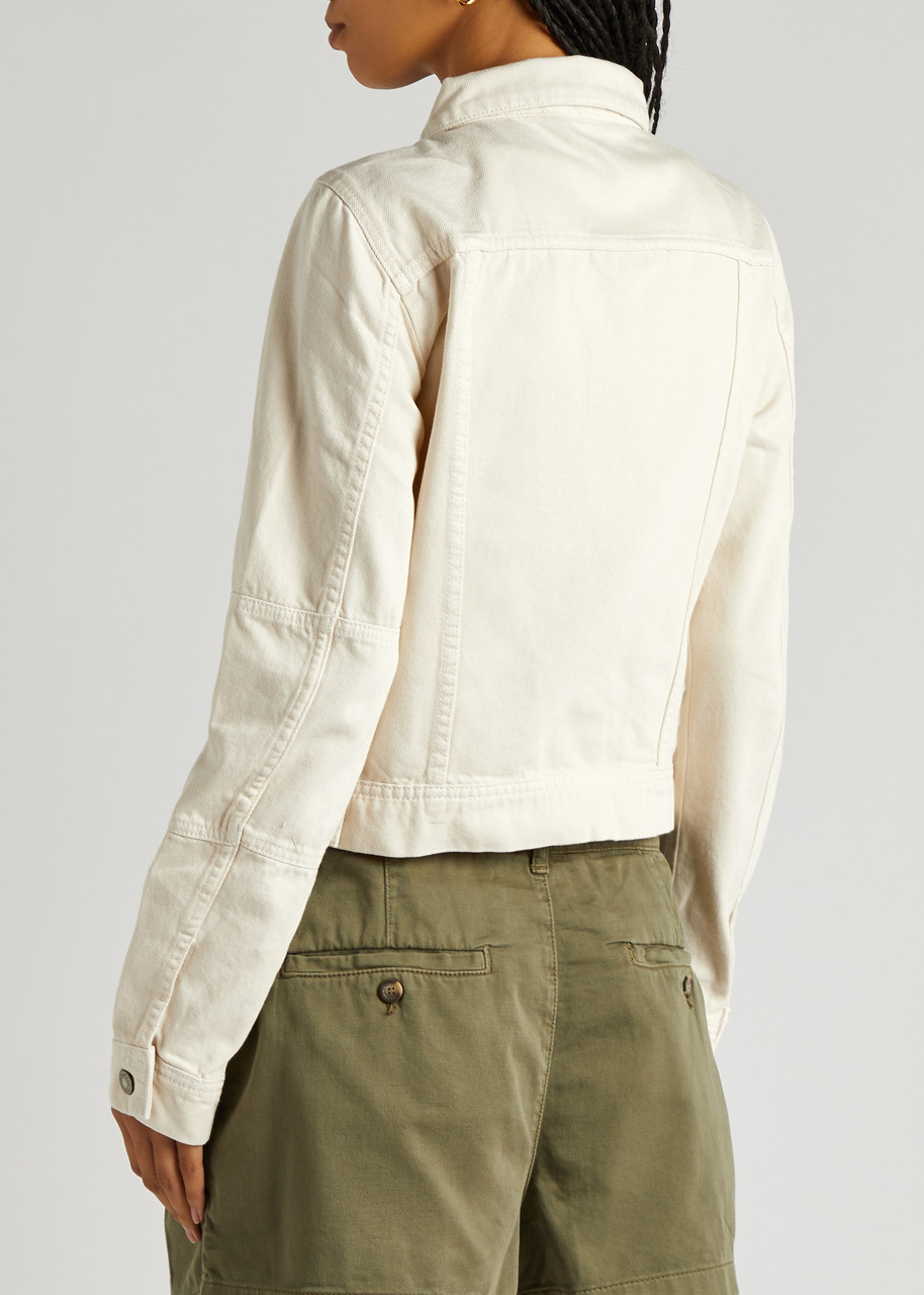  Free People Rumors Denim Jacket - Ivory - S 