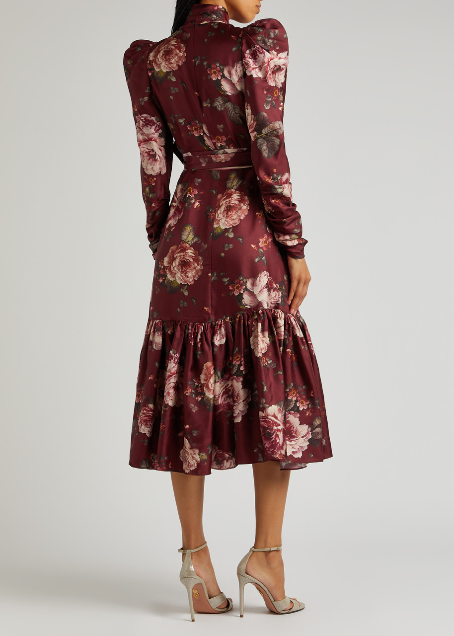  Zimmermann Luminosity Floral-print Silk Midi Dress - Red - 3 