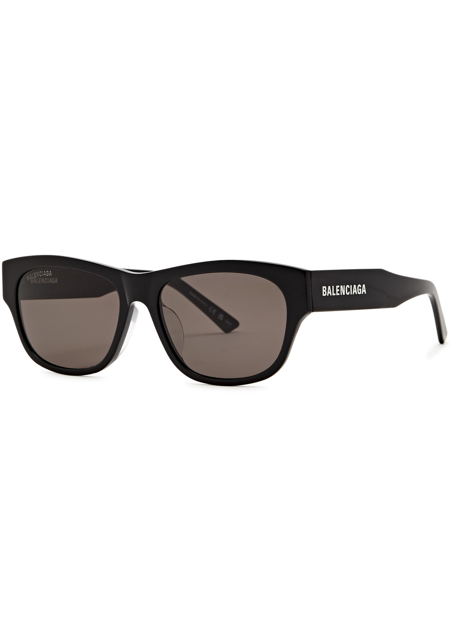 Balenciaga - Rectangle-frame Sunglasses Black, Designer-engraved Lenses, Designer-stamped Arms, 100% UV Protection