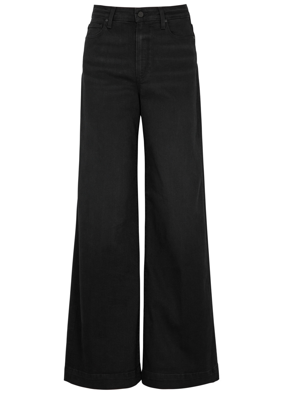 Paige Harper Wide-leg Jeans In Black