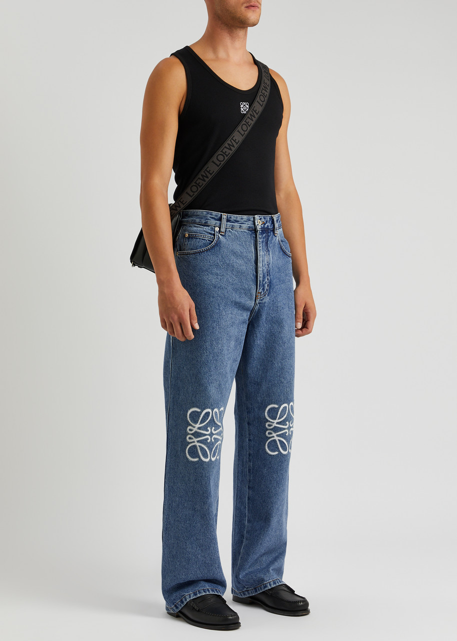  Loewe Anagram Wide-leg Jeans - Blue - 50 
