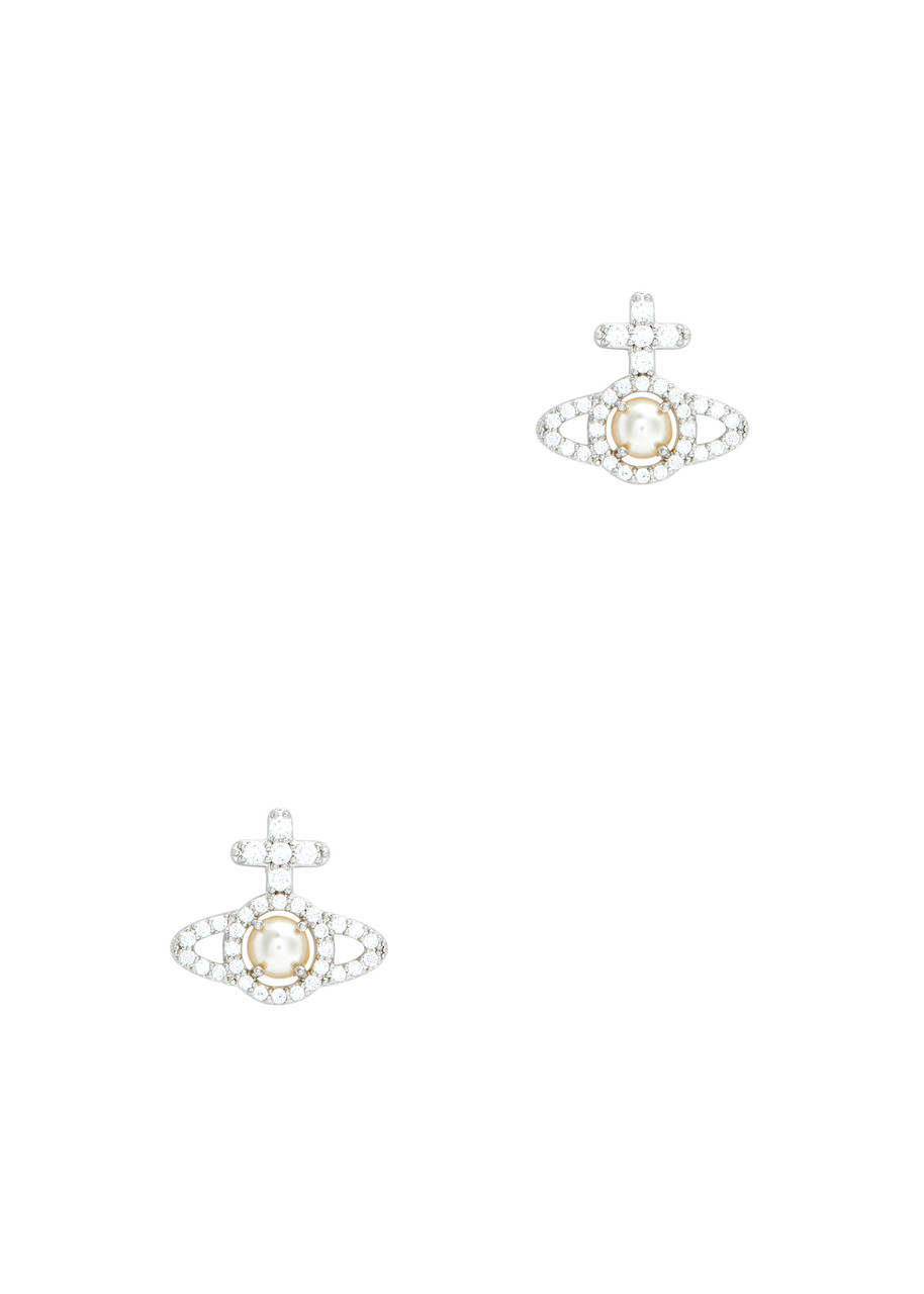 Vivienne Westwood Olympia Embellished Orb Stud Earrings In Pearl