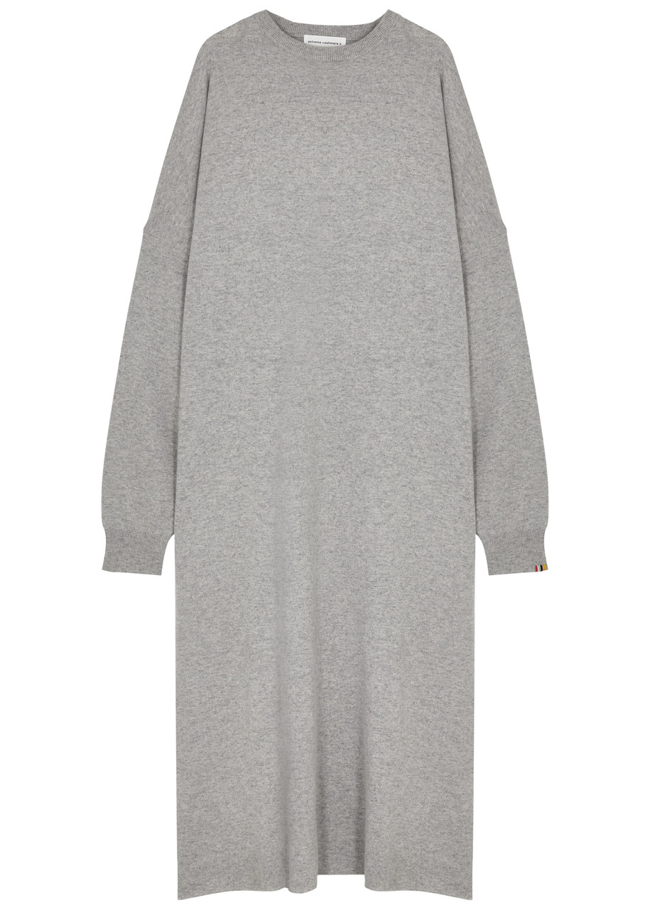 Extreme Cashmere N°289 May Cashmere-blend Maxi Dress In Grey