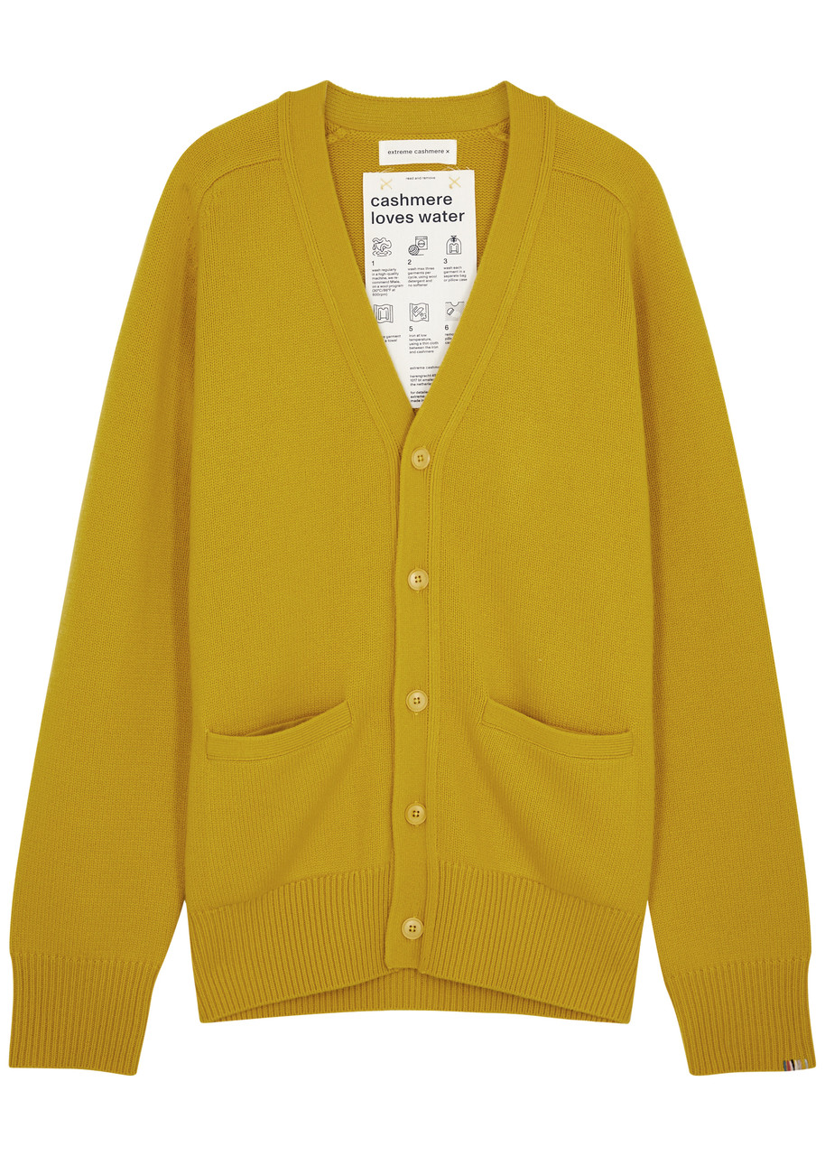 Extreme Cashmere N°244 Papilli Cashmere Cardigan In Yellow