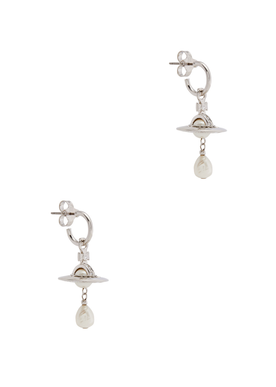 Vivienne Westwood Aleksa Orb-embellished Hoop Earrings In Silver