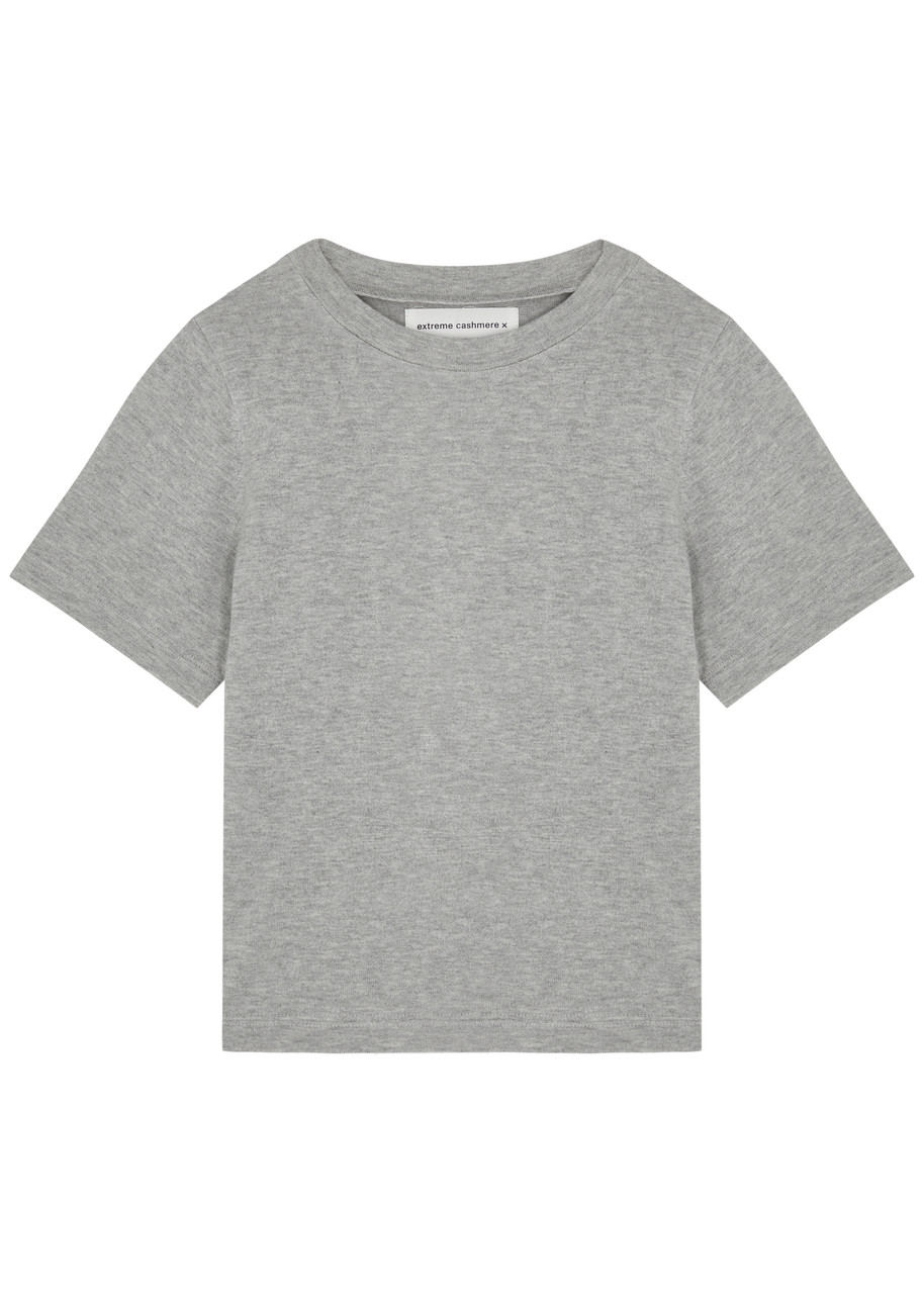 Extreme Cashmere N°267 Tina Cotton And Cashmere-blend T-shirt In Grey