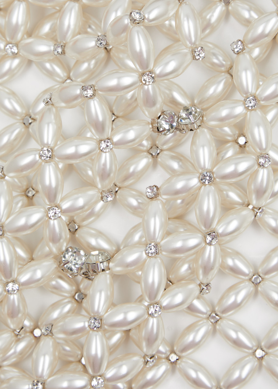  Simone Rocha Crystal-embellished Faux Pearl Scarf 