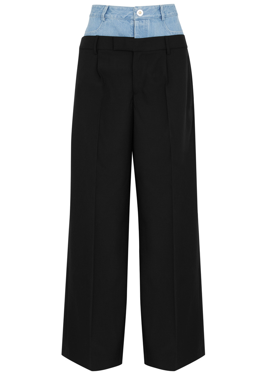 Dion Lee Hybrid Wool and Denim Trousers - Black - L