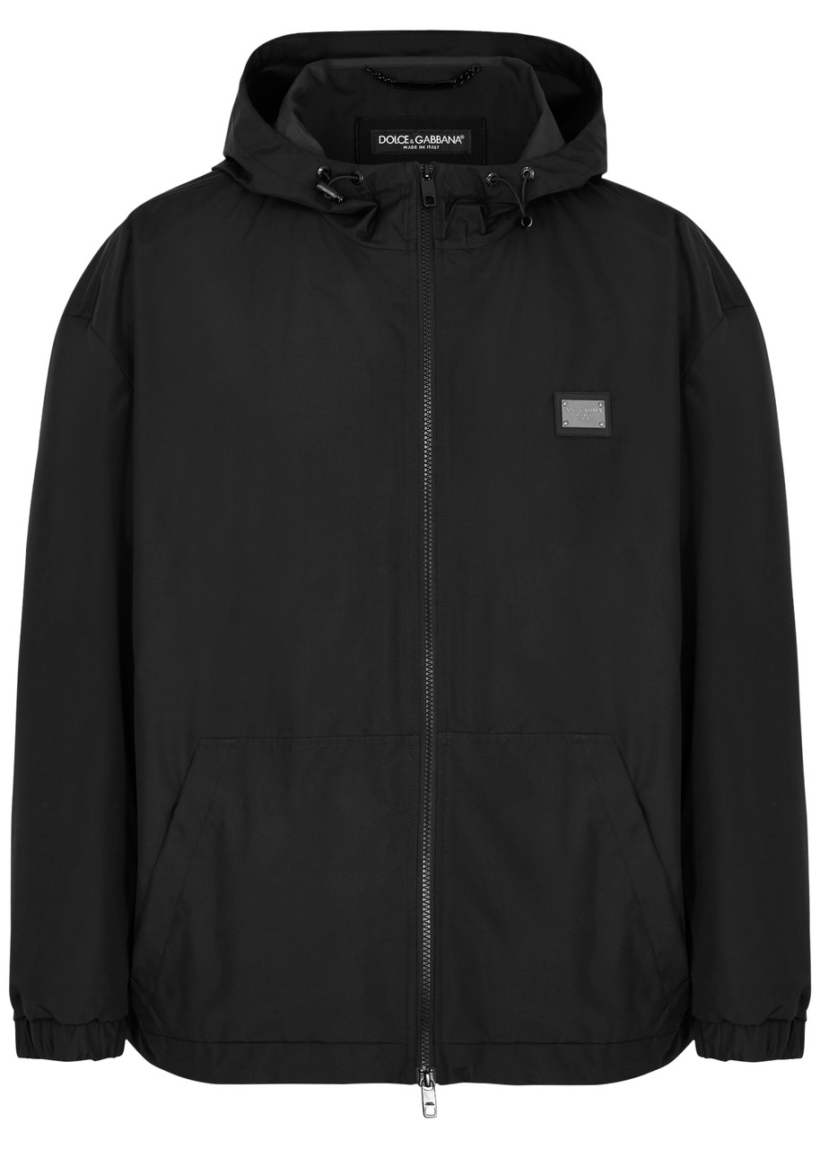 Dolce & Gabbana Hooded Nylon Jacket In Black