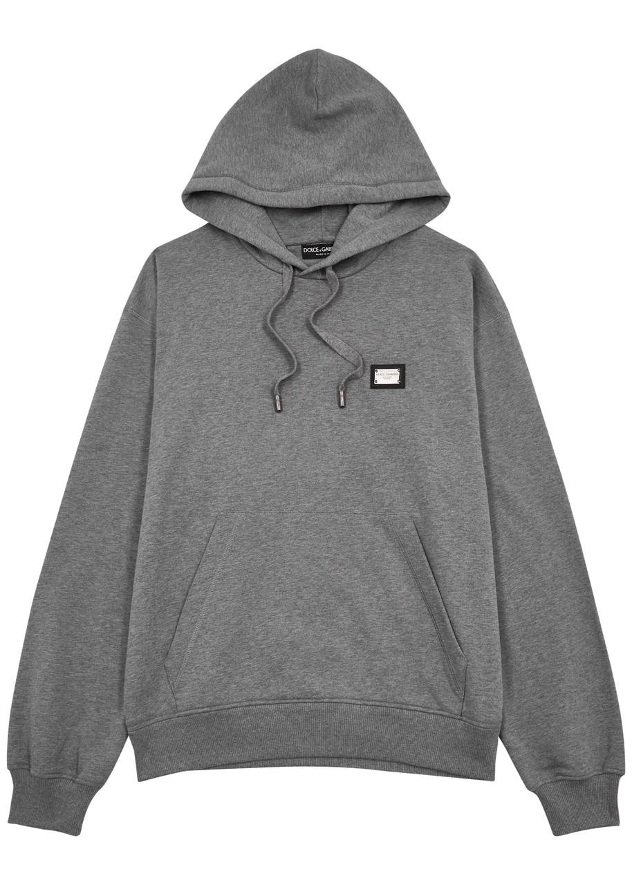 Dolce & Gabbana Hooded Cotton Sweatshirt In Grey