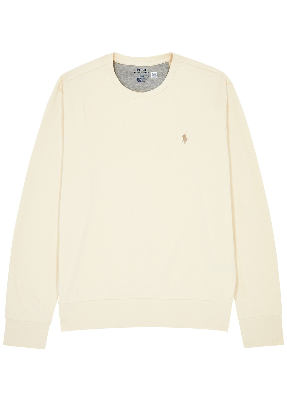 Polo Ralph Lauren Logo-embroidered Cotton-blend Sweatshirt In Cream