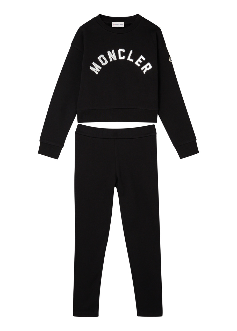 Moncler Kids Logo Cotton Tracksuit (8-10 Years) - Black