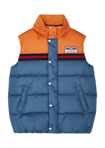 Designer Kidswear Boys Gucci Coat GUCCI KIDS Colour-blocked Quilted Shell Gilet Harvey Nichols