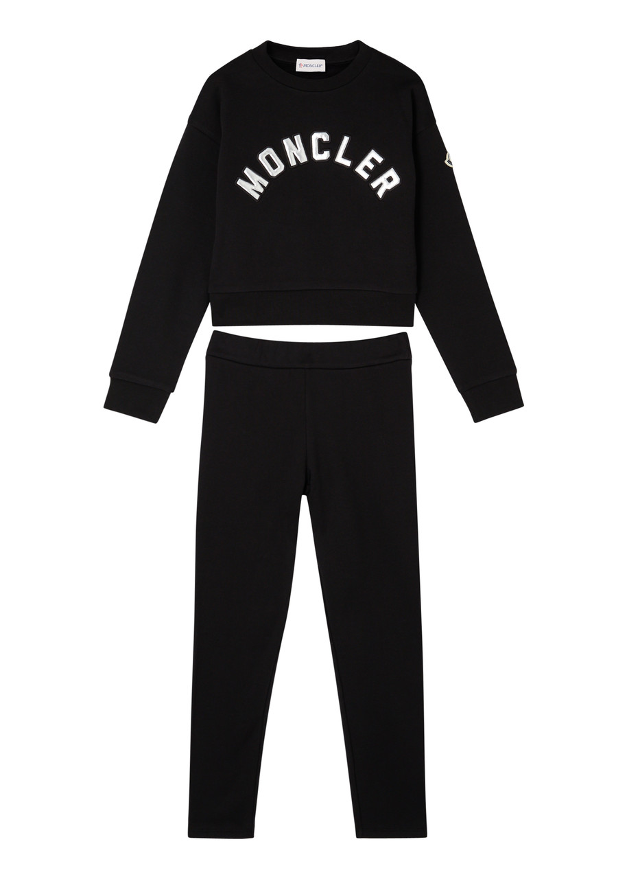 Moncler Kids Logo Cotton Tracksuit (12-14 Years) - Black