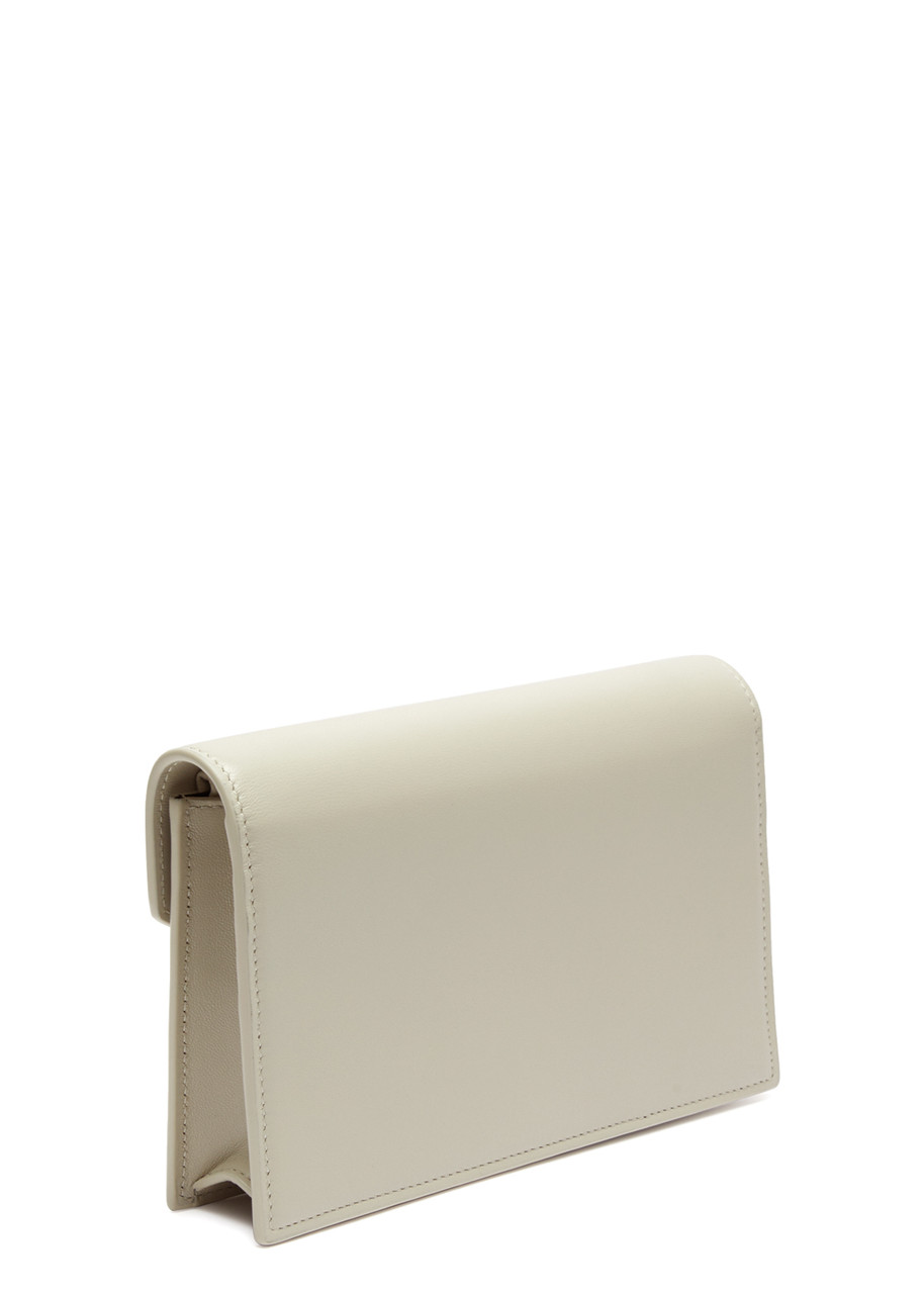 Saint Laurent Envelope Leather Wallet On Chain, Leather Wallet, White In White