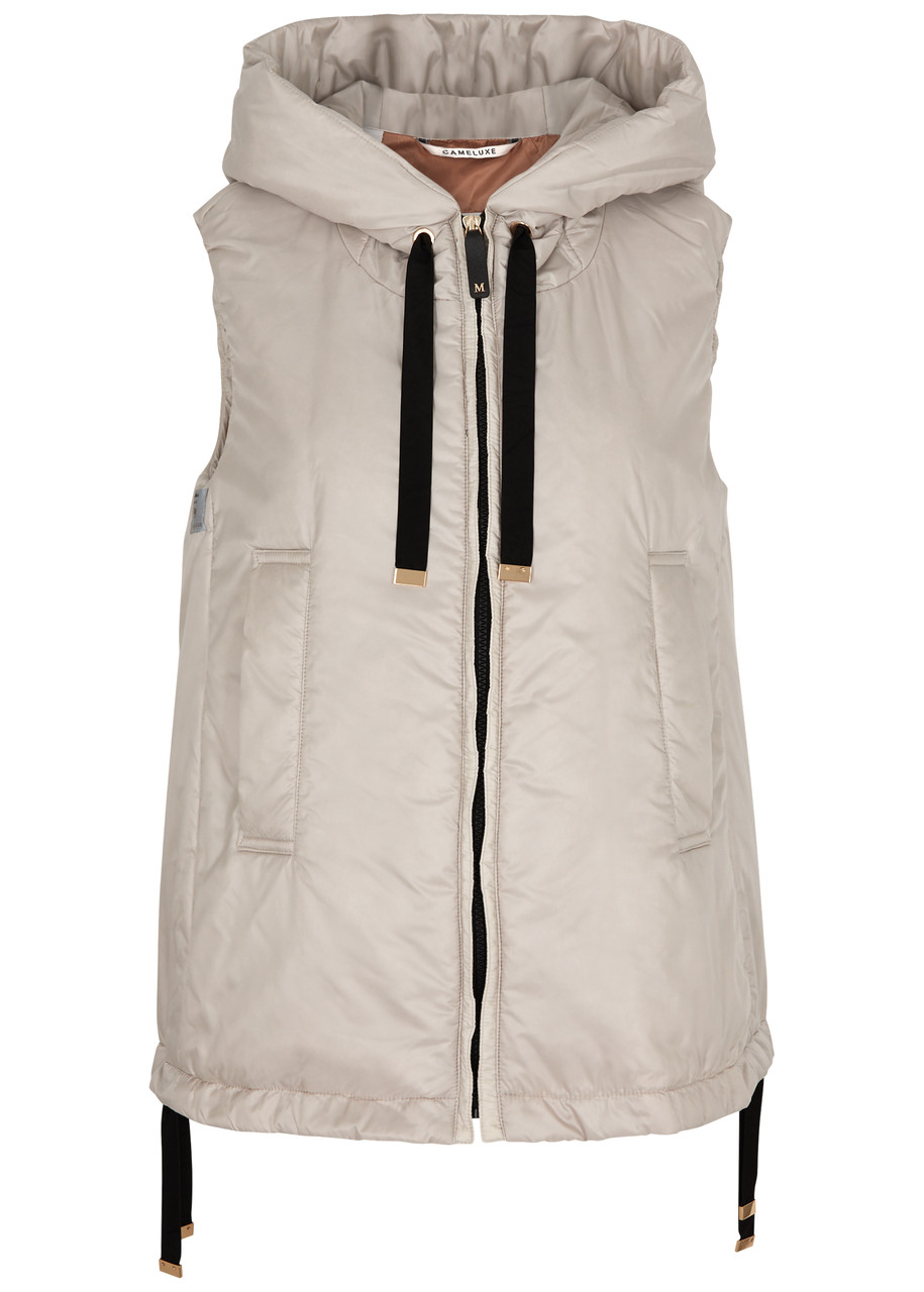 Shop Max Mara The Cube Greengo Hooded Shell Gilet In Off White