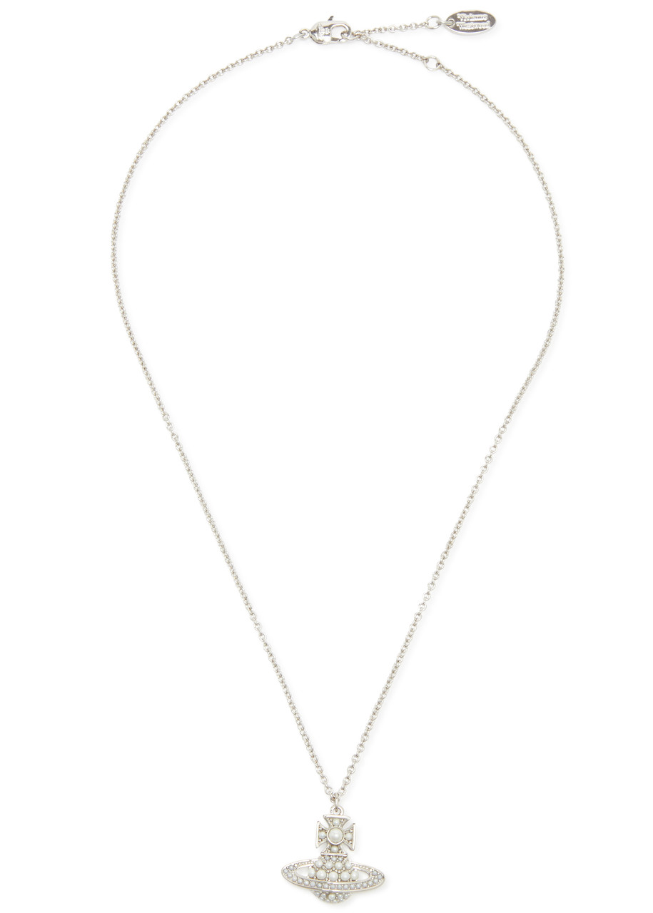 Vivienne Westwood Luzia Bas Relief Orb Necklace In Silver