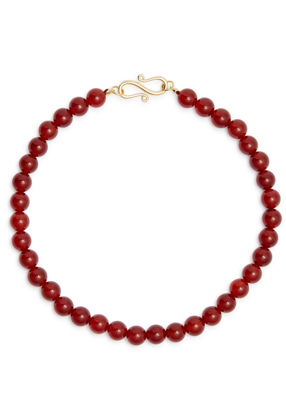 Lie Studio The Rose Beaded Necklace - Red - One Size