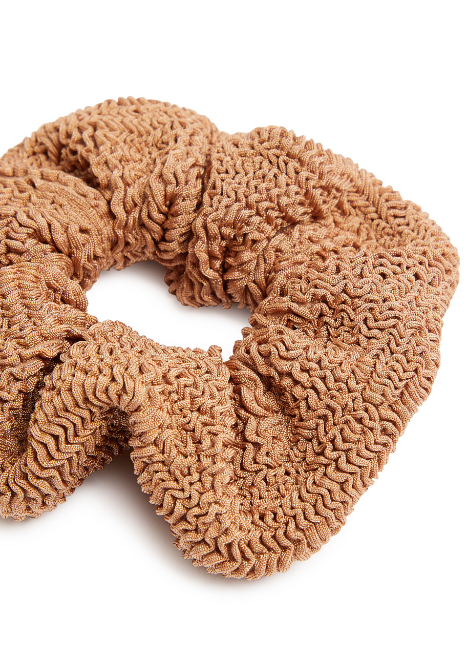  Hunza G Seersucker Scrunchie - Brown 