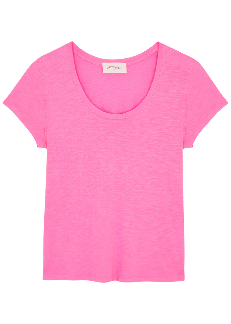 American Vintage Jacksonville Slubbed Cotton-blend T-shirt In Pink