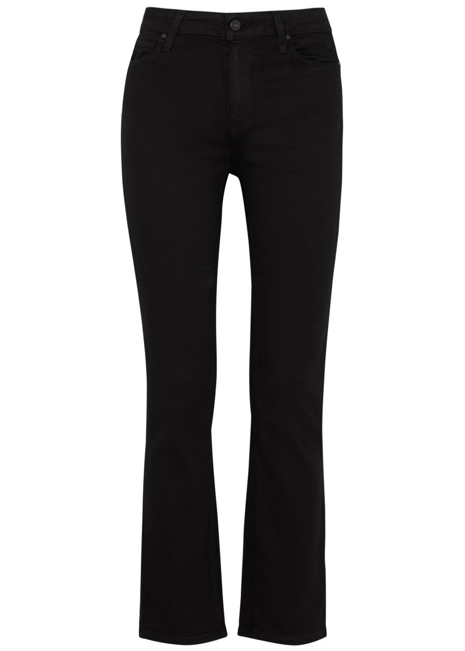 Paige Cindy Cropped Straight-leg Jeans In Black