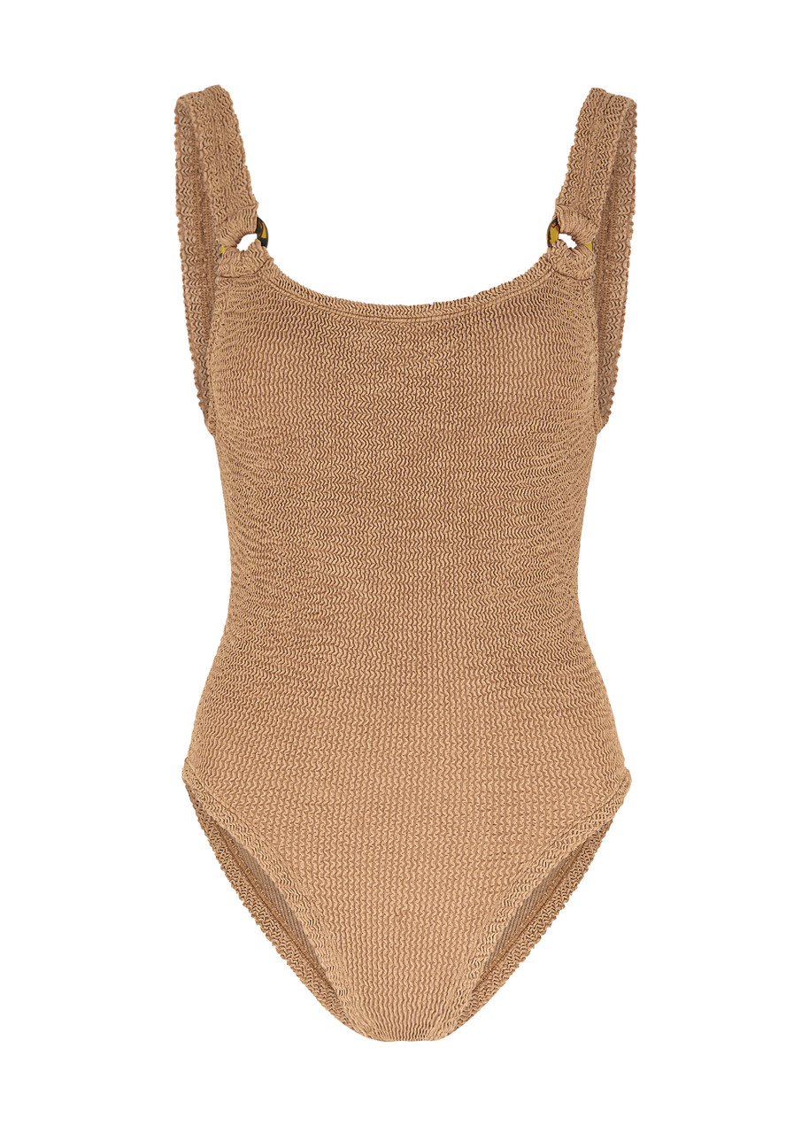 Hunza G Domino Seersucker Swimsuit - Light Brown - One Size