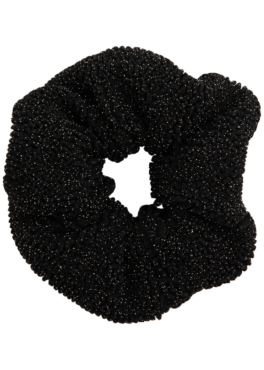 Hunza G Seersucker Scrunchie - Black