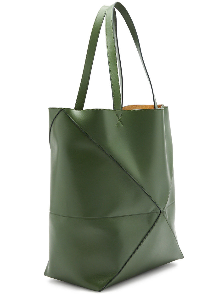  Loewe Puzzle Large Leather Tote - Green - One Size 