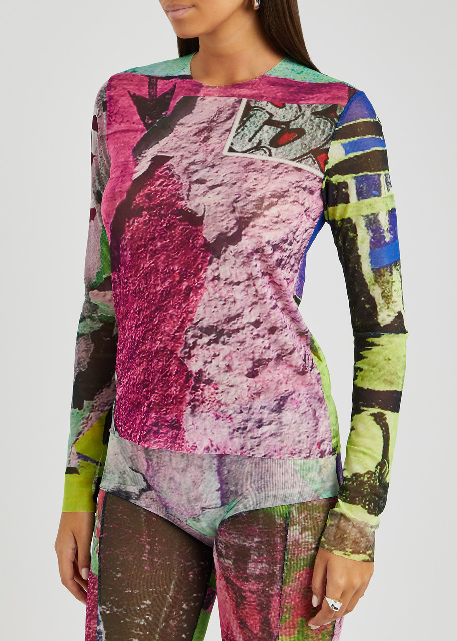  Marques’ Almeida Printed Mesh Top - Multicoloured - M 