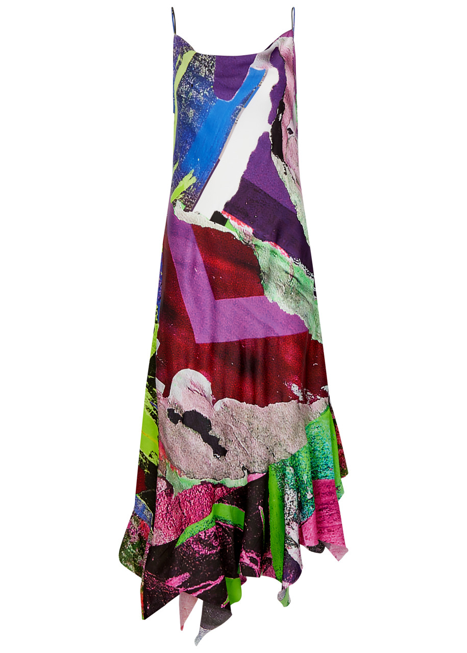 Marques' Almeida Multicolor Printed Midi Dress In Multicoloured