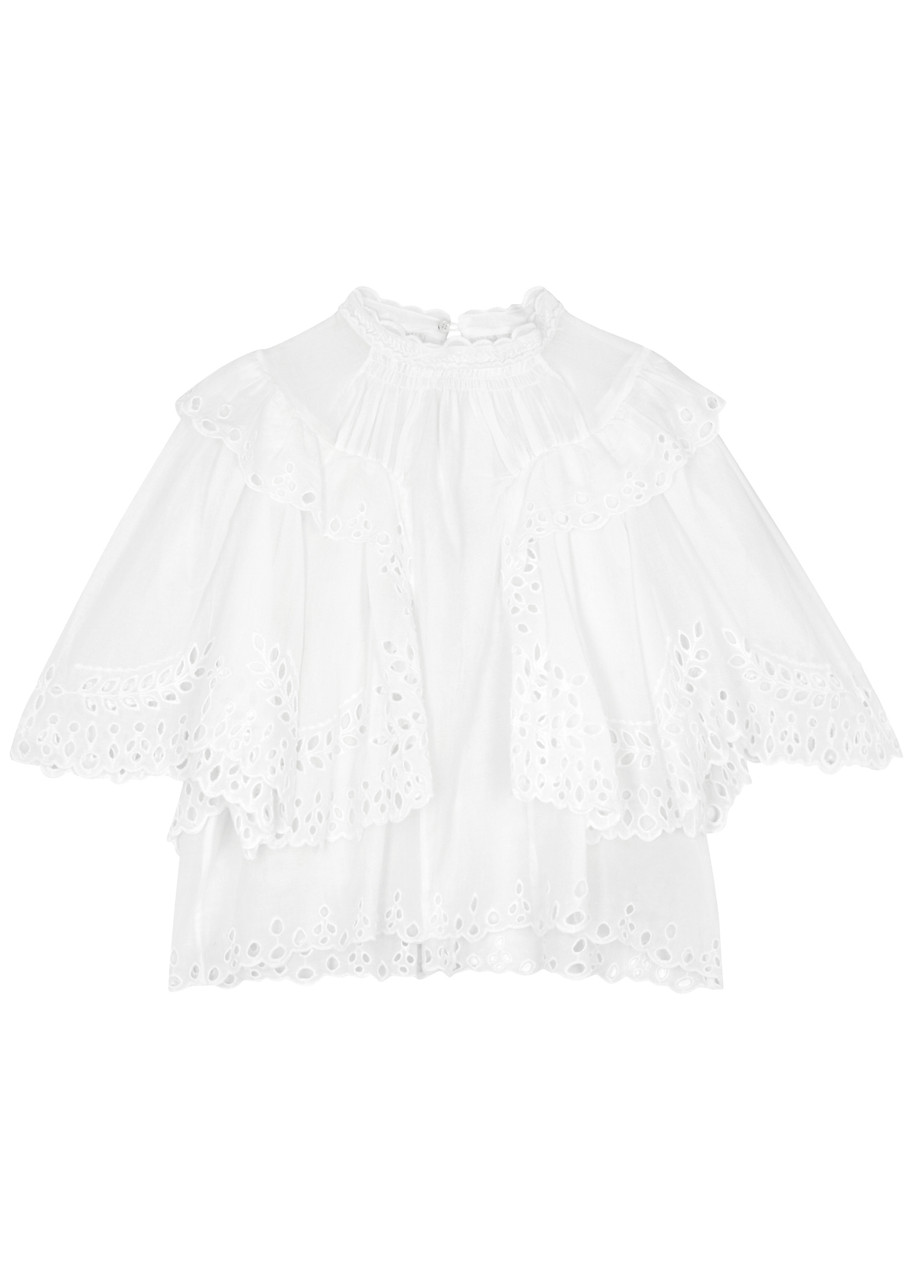 Isabel Marant étoile Katia Ruffled Broderie-anglaise Cotton top