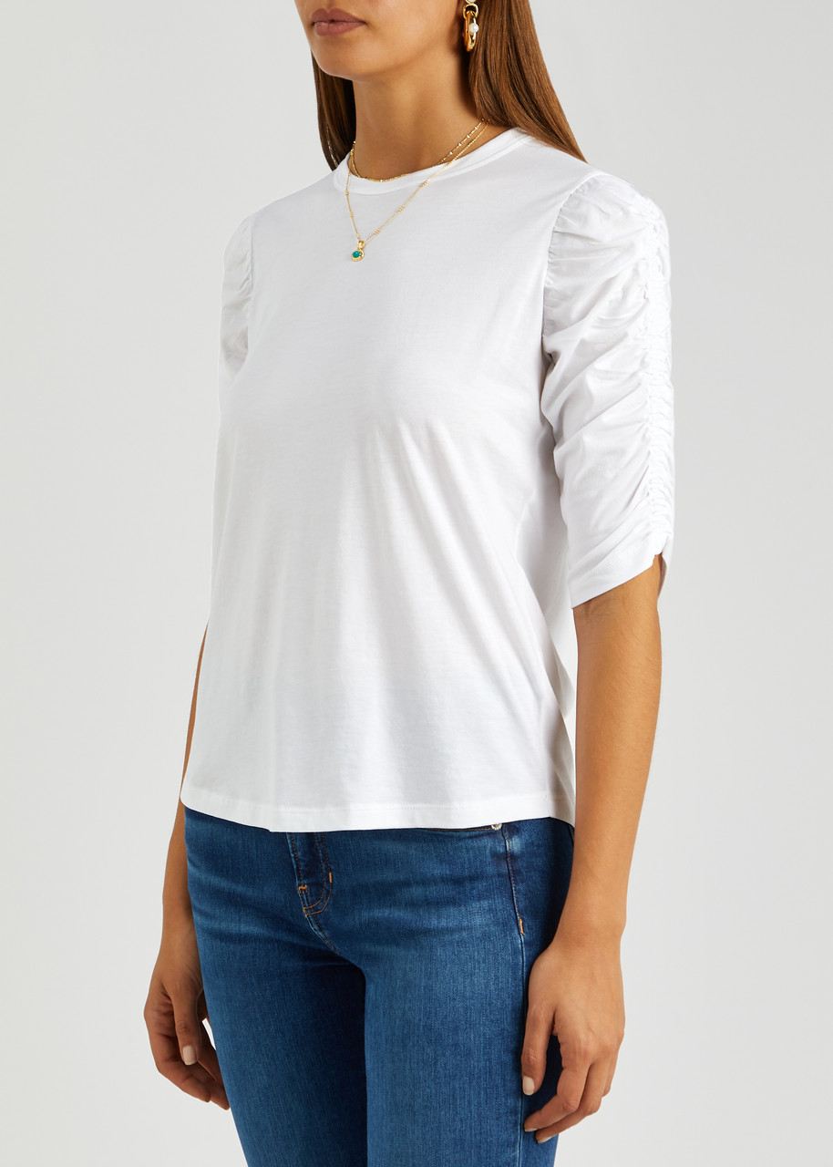 Veronica Beard Waldorf Cotton T-shirt In White
