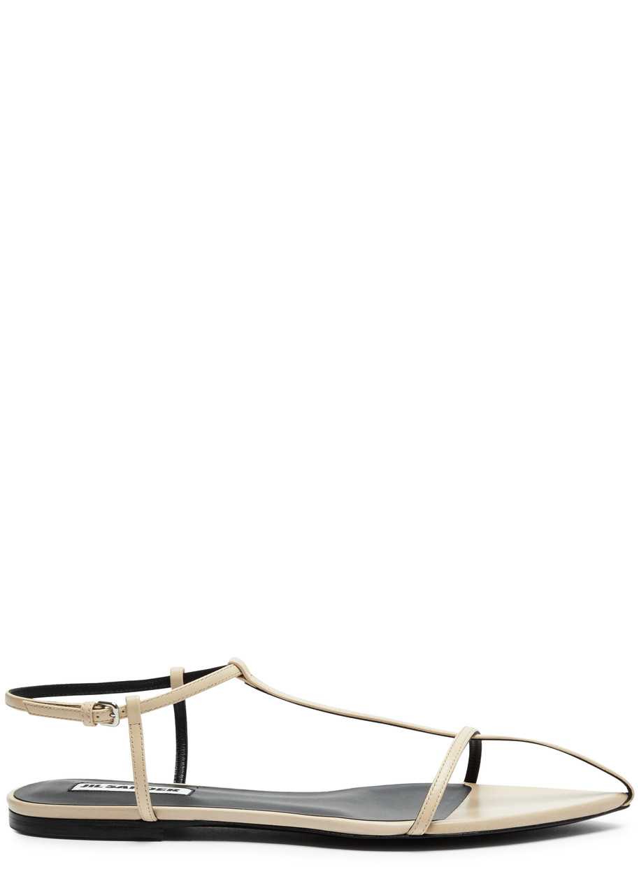 Jil Sander Buckle Leather Flat Sandals - Farfetch