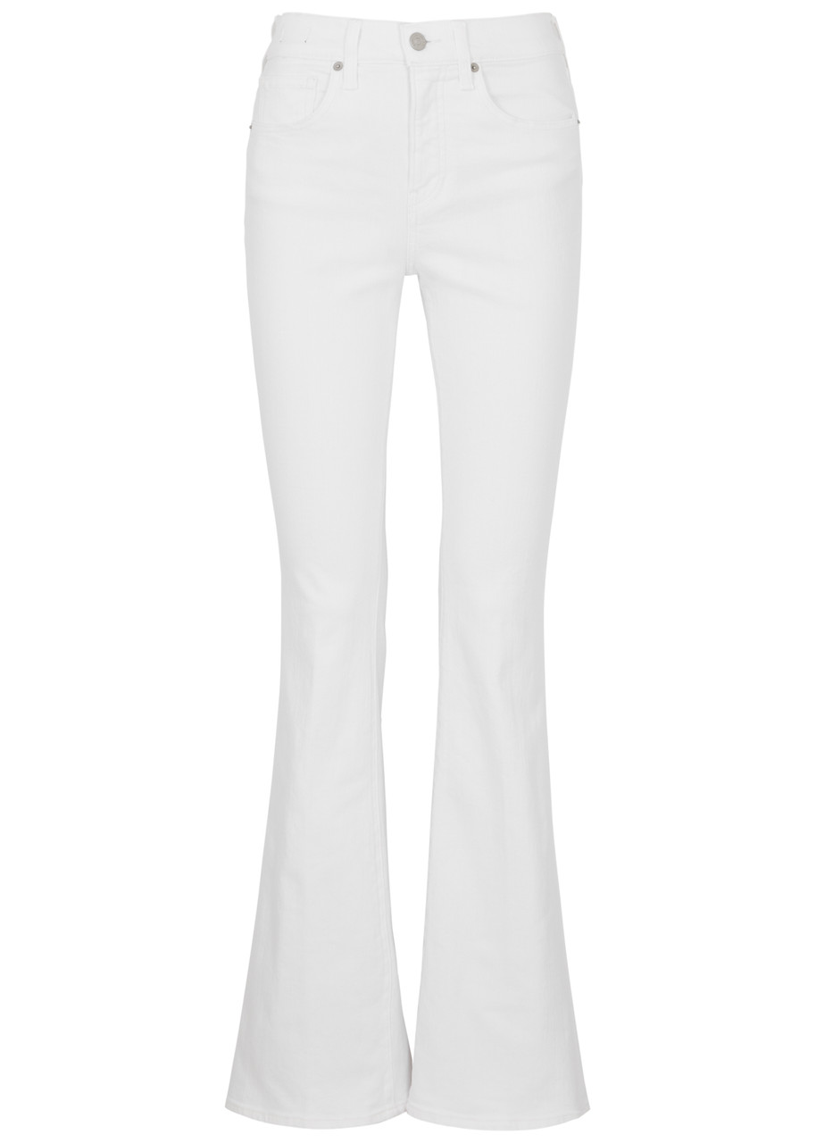 Veronica Beard Beverly Skinny Flared-leg Jeans In White