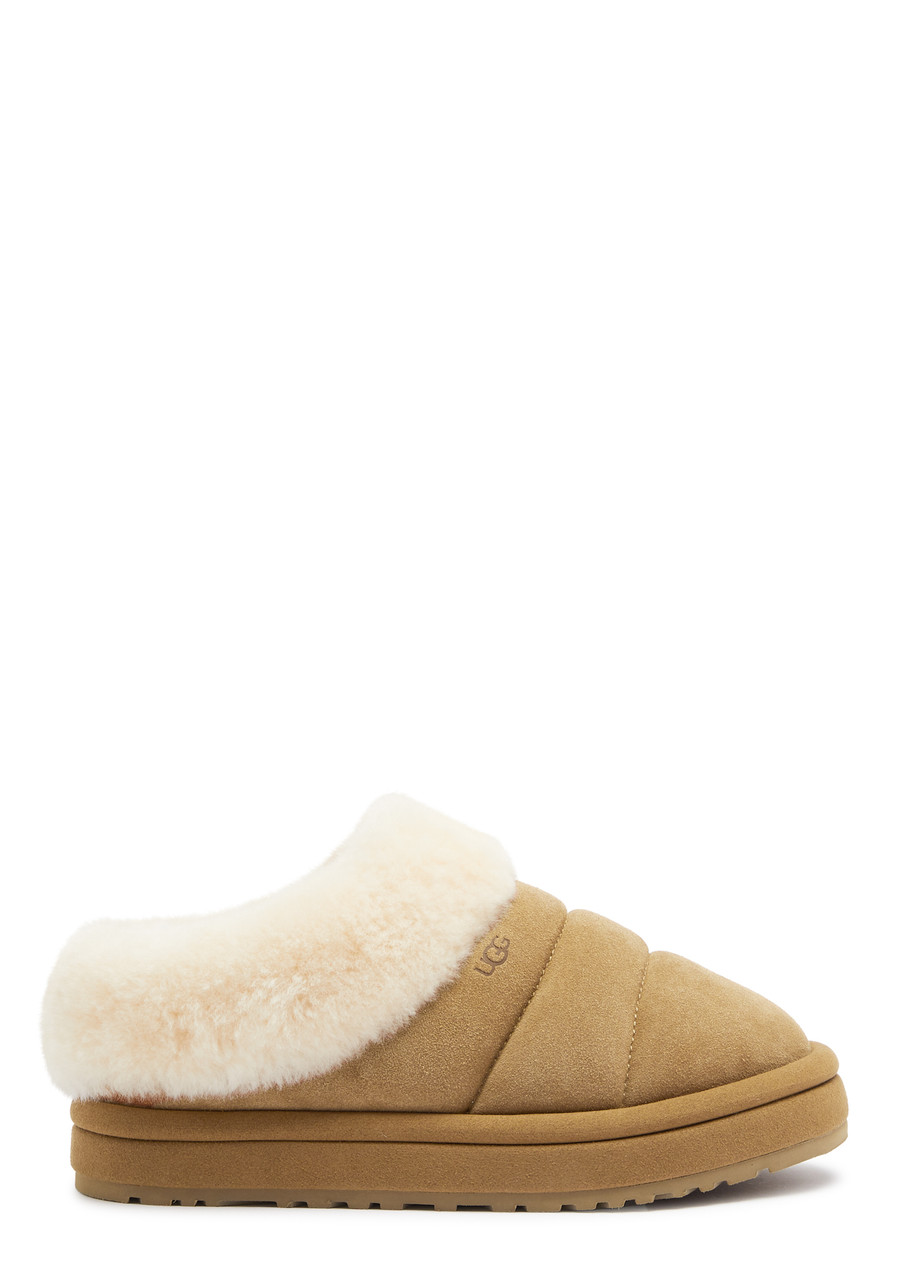 Ugg Kids Tazzlita Shearling Suede Slippers (it31), Slippers, Round Toe In Brown