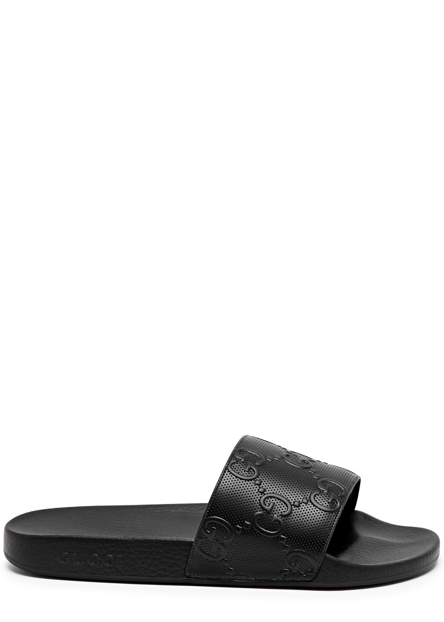 Gucci GG Rubber Sliders - Black - 12