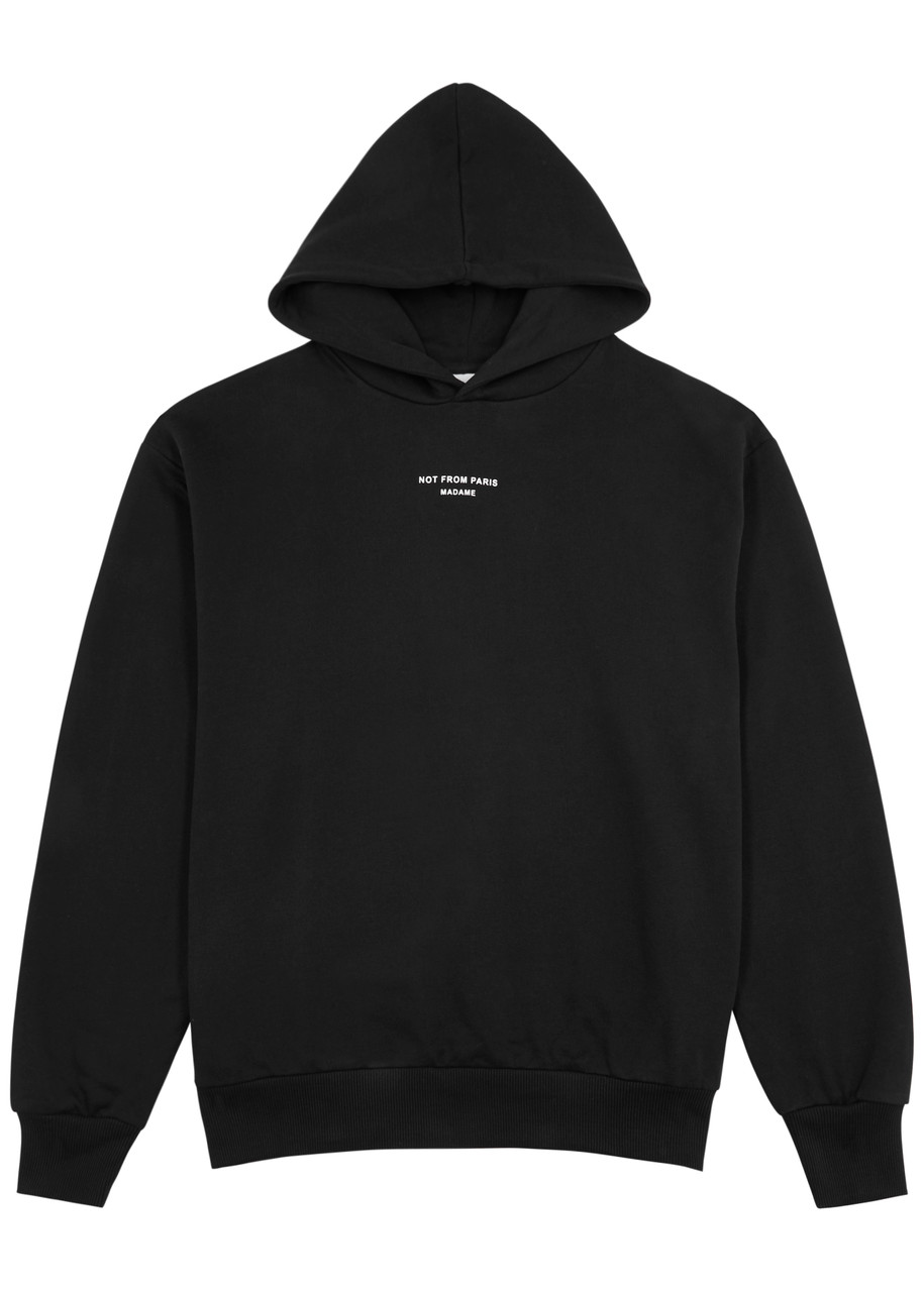 Drôle De Monsieur Nfpm Printed Hooded Cotton Sweatshirt In Black