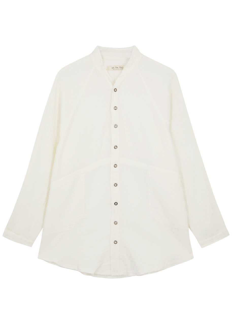 Free People Summer Daydream Cotton-gauze Shirt In Ivory