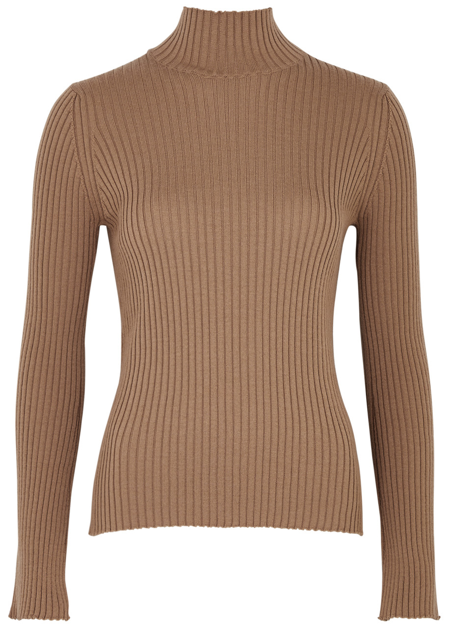 Moncler Ribbed Wool-blend top - Beige - M