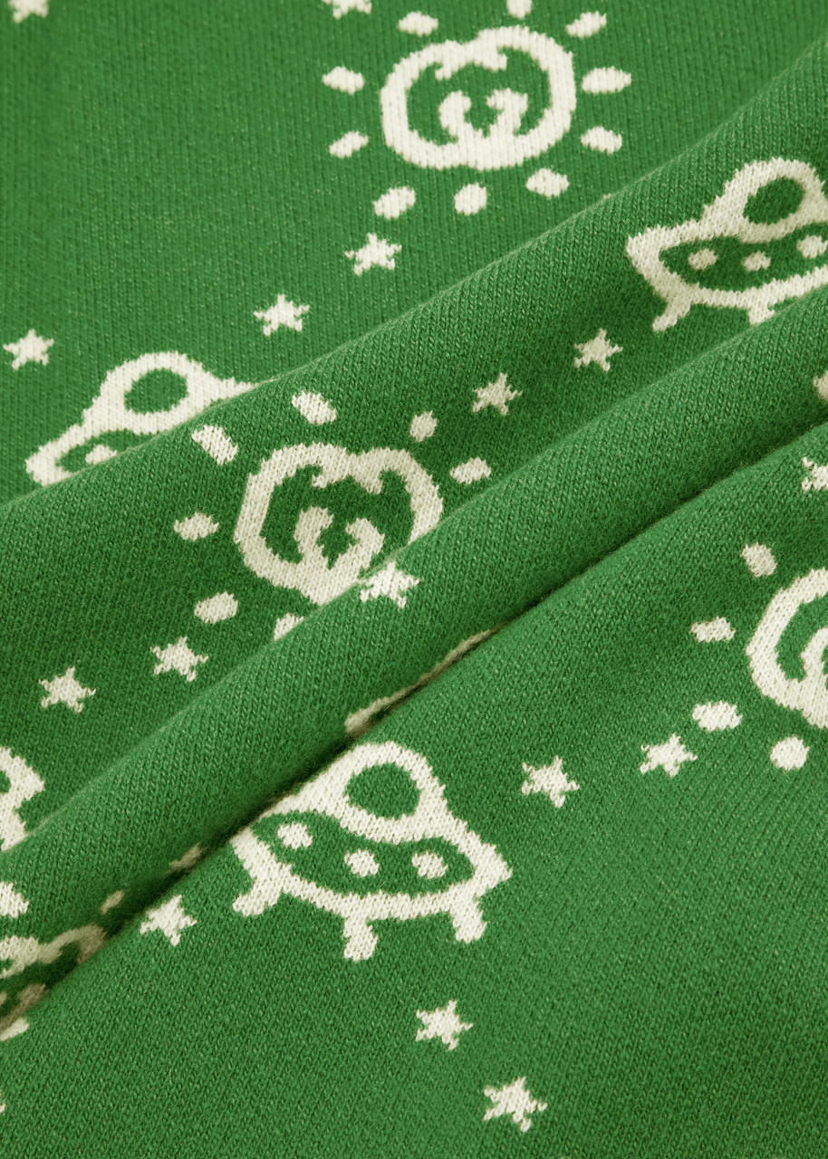 GUCCI GUCCI KIDS GG AND UFO-INTARSIA WOOL BLANKET