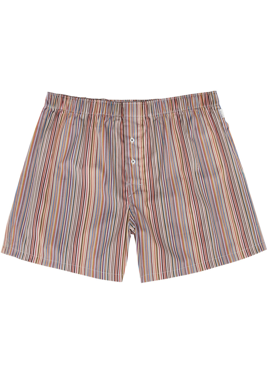 Paul Smith Striped Cotton Boxer Shorts In Multicoloured