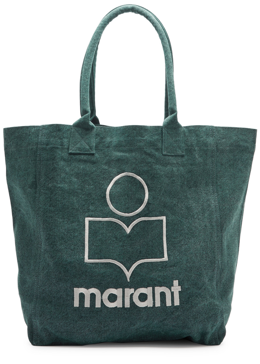 Isabel Marant Yenky Logo-embroidered Canvas Tote In Dark Green