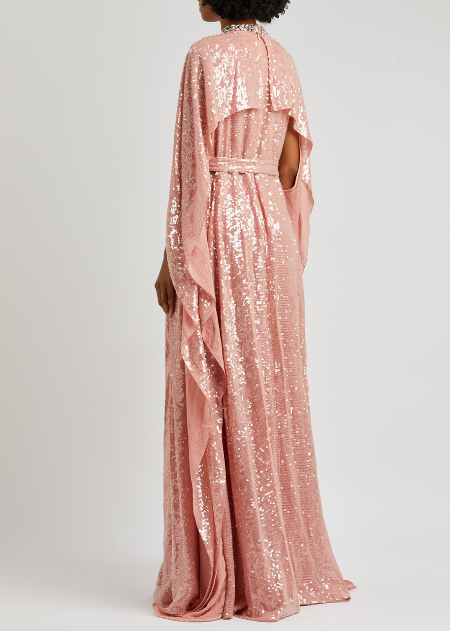  Erdem Cape-effect Sequin Gown - Pink - 10 