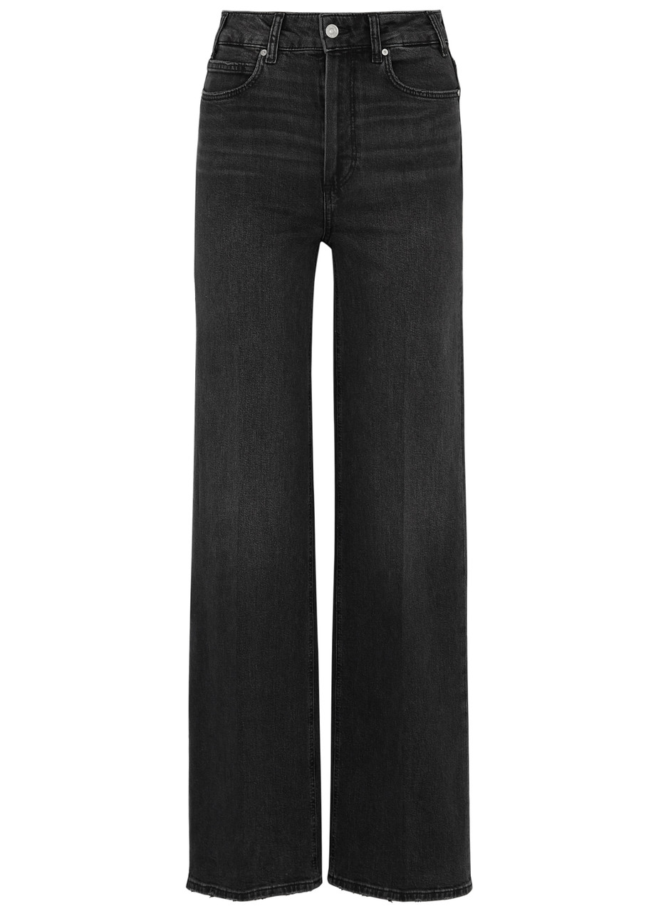 Paige Sasha Distressed Straight-leg Jeans In Black