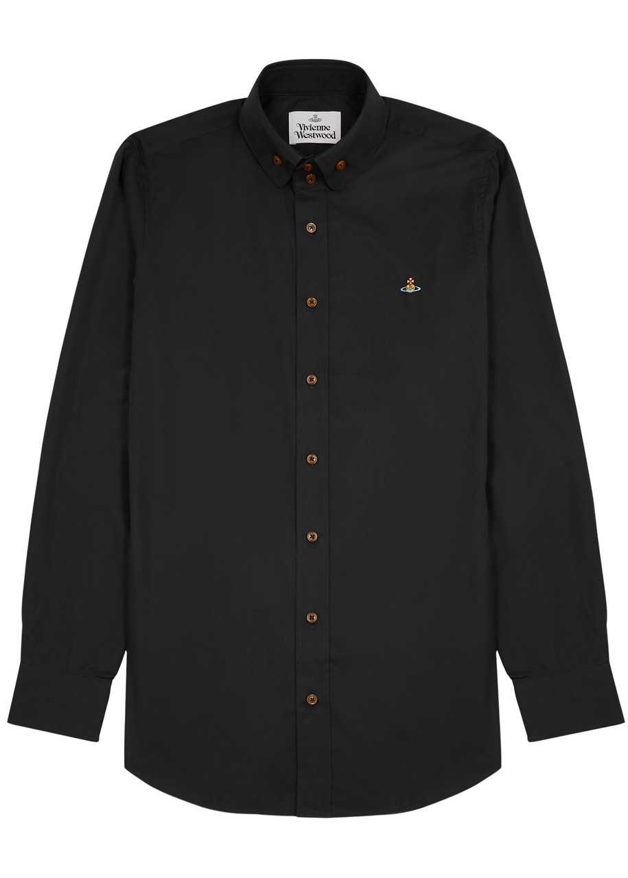 Vivienne Westwood Krall Logo-embroidered Cotton Shirt In Black